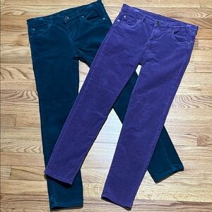 Kut from the Kloth Purple and Teal corduroys